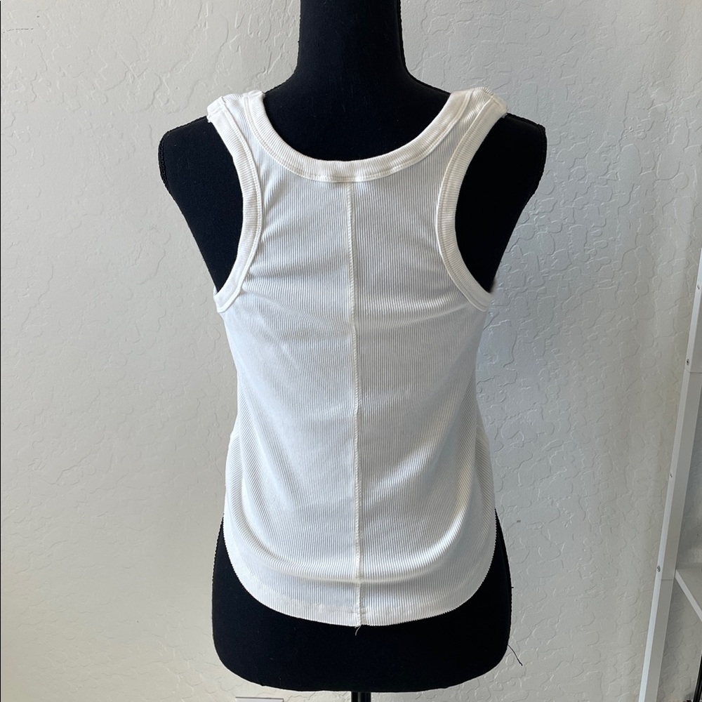 Cream Ribbed Tank Top - Picture 2 of 4